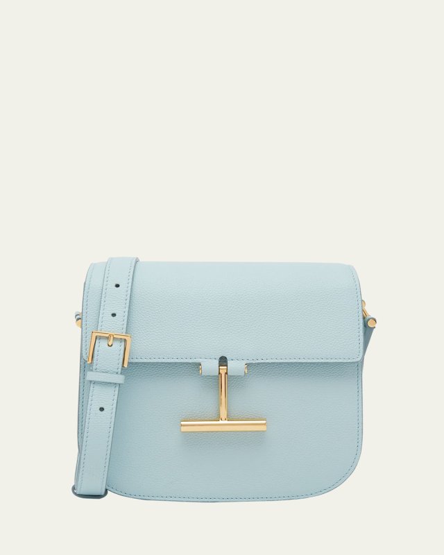 Tara Mini Crossbody in Grained Leather with Leather Strap